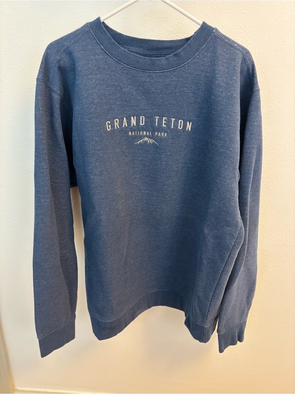 Grand Teton National Park Blue Crewneck Embroidered Sweatshirt